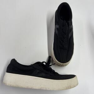 Tretorn Shoes Womens‎ Size 7.5 Black Platform Canvas LiteBold Casual Sneakers